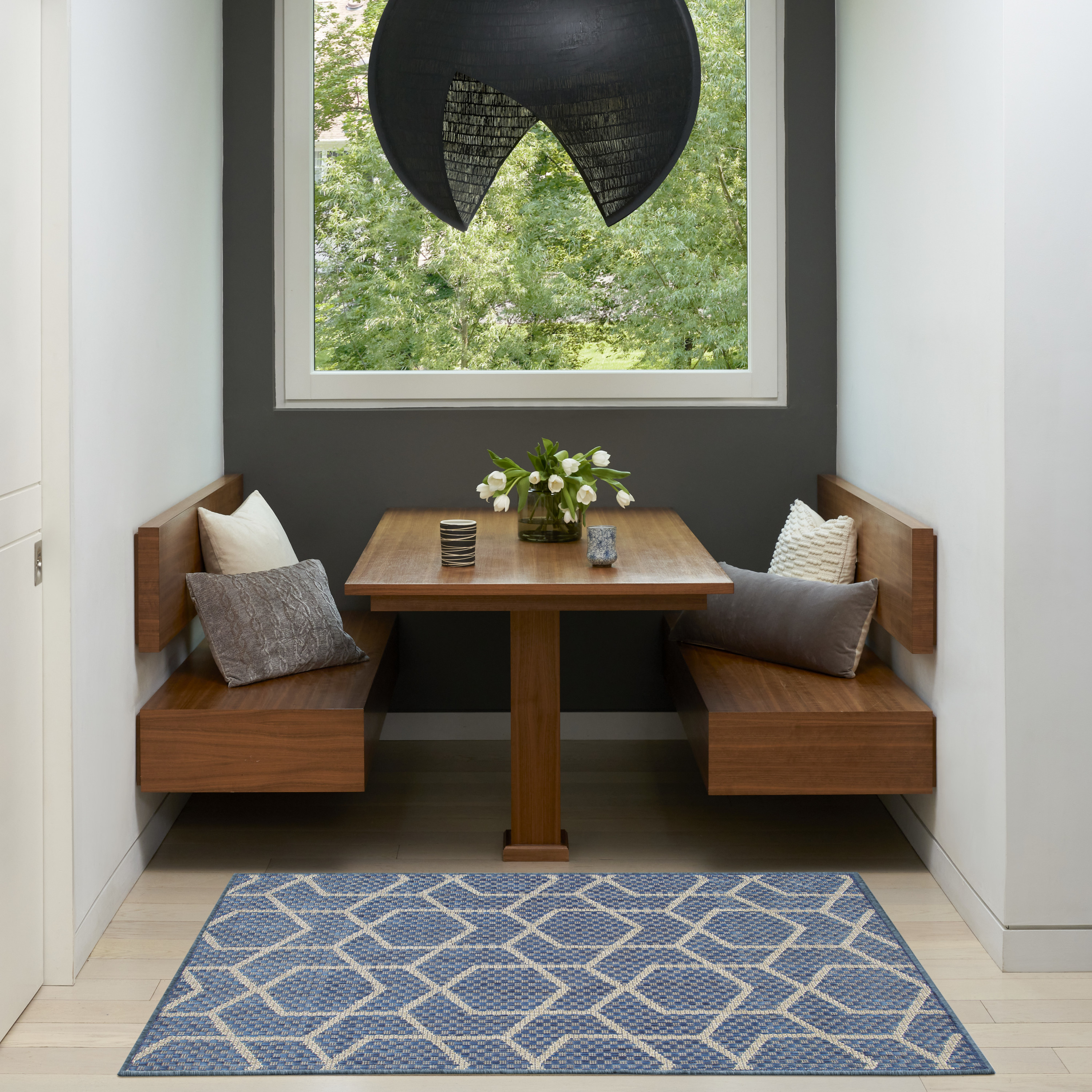 Nourison Horizon Indoor/Outdoor 3' x 5' Denim Modern Rug