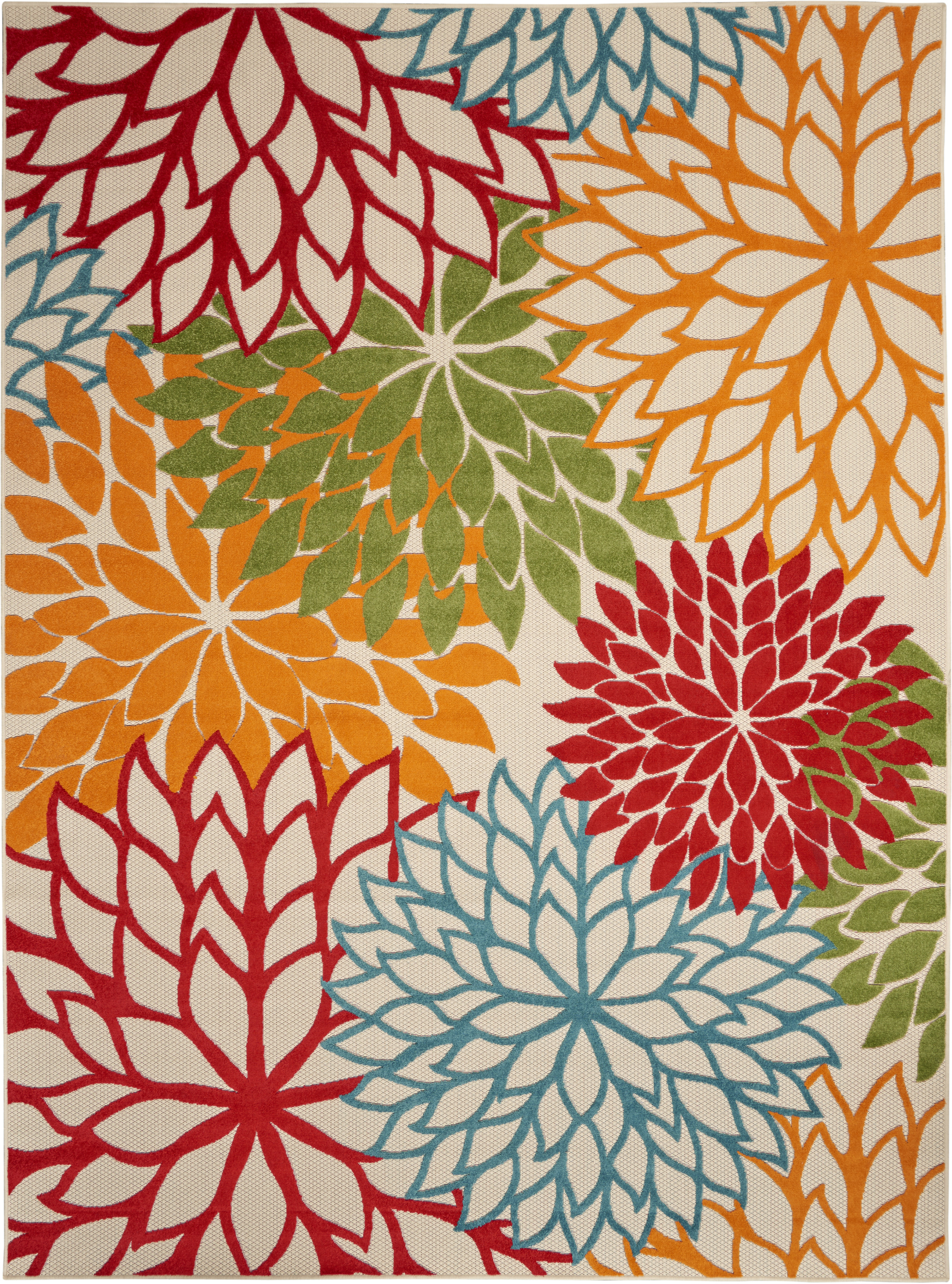 Nourison Aloha 7'10" x 10'6" Green Tropical Rug