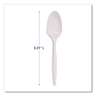 Boardwalk, Mediumweight Polypropylene Cutlery, Spoon, 5.31", Plastic, White