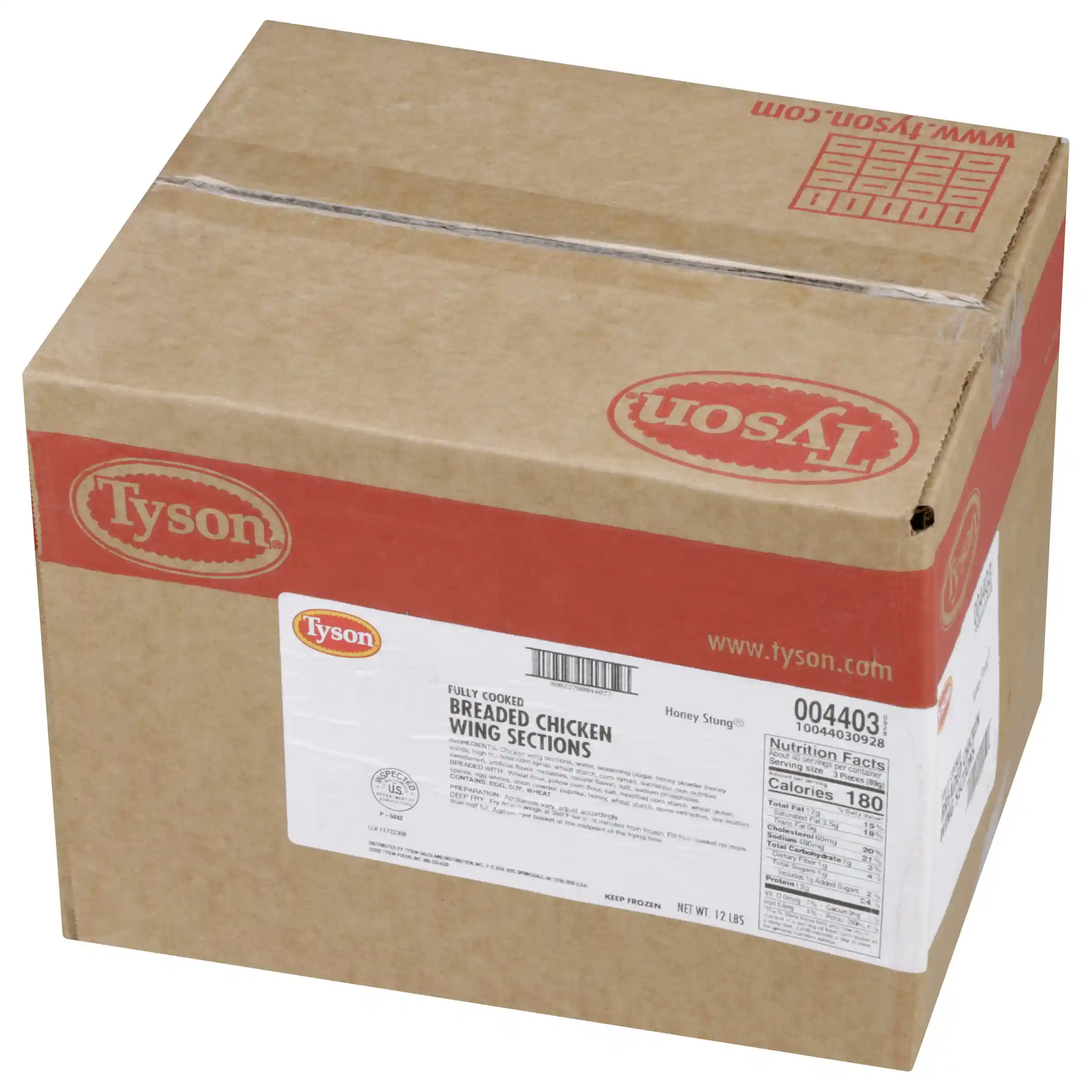 Tyson® Honey Stung® Fully Cooked Lightly Breaded Original Honey Bone-In Chicken Wing Sections, Small_image_5