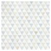 Basic Mosaic Collection Bianco Dolomiti Select Honed, Calacatta Gold Polished, And Morning Blue Polished 11×11 Refined Triangles Mosaic