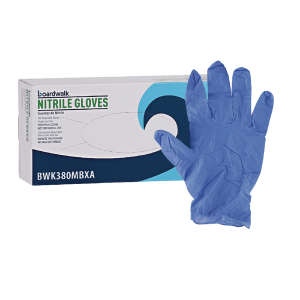 Boardwalk, General Purpose Gloves, Nitrile, 4.0 mil, Powder Free, M, Blue