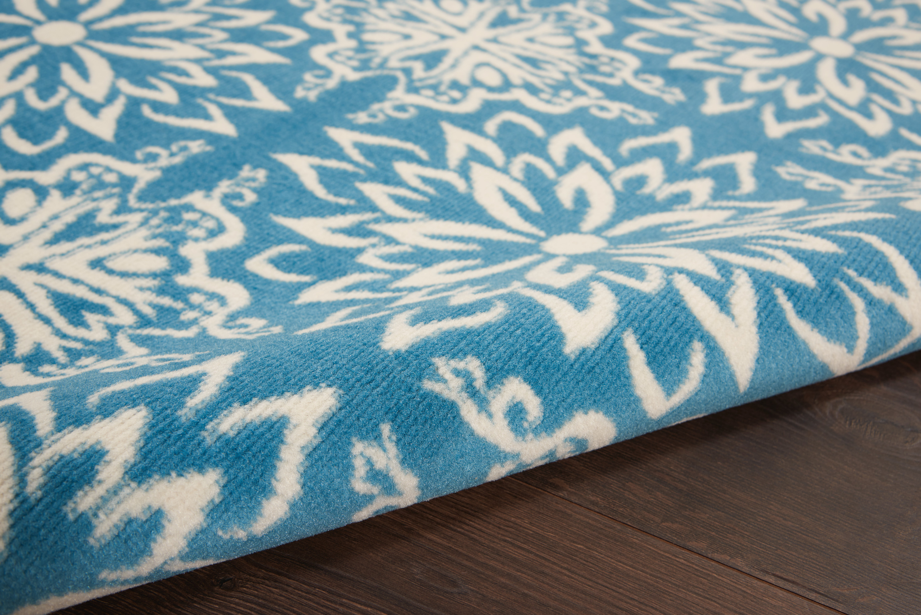 Nourison Jubilant 4' x 6' Ivory Blue Farmhouse Indoor Rug