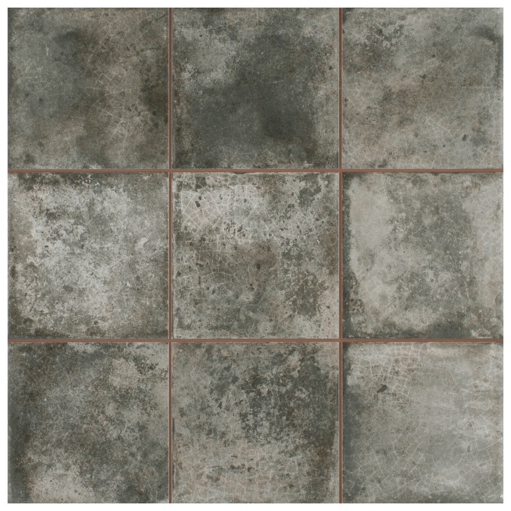 Kings Etna Nero 13-1/8 in. x 13-1/8 in. Ceramic Floor and Wall Tile