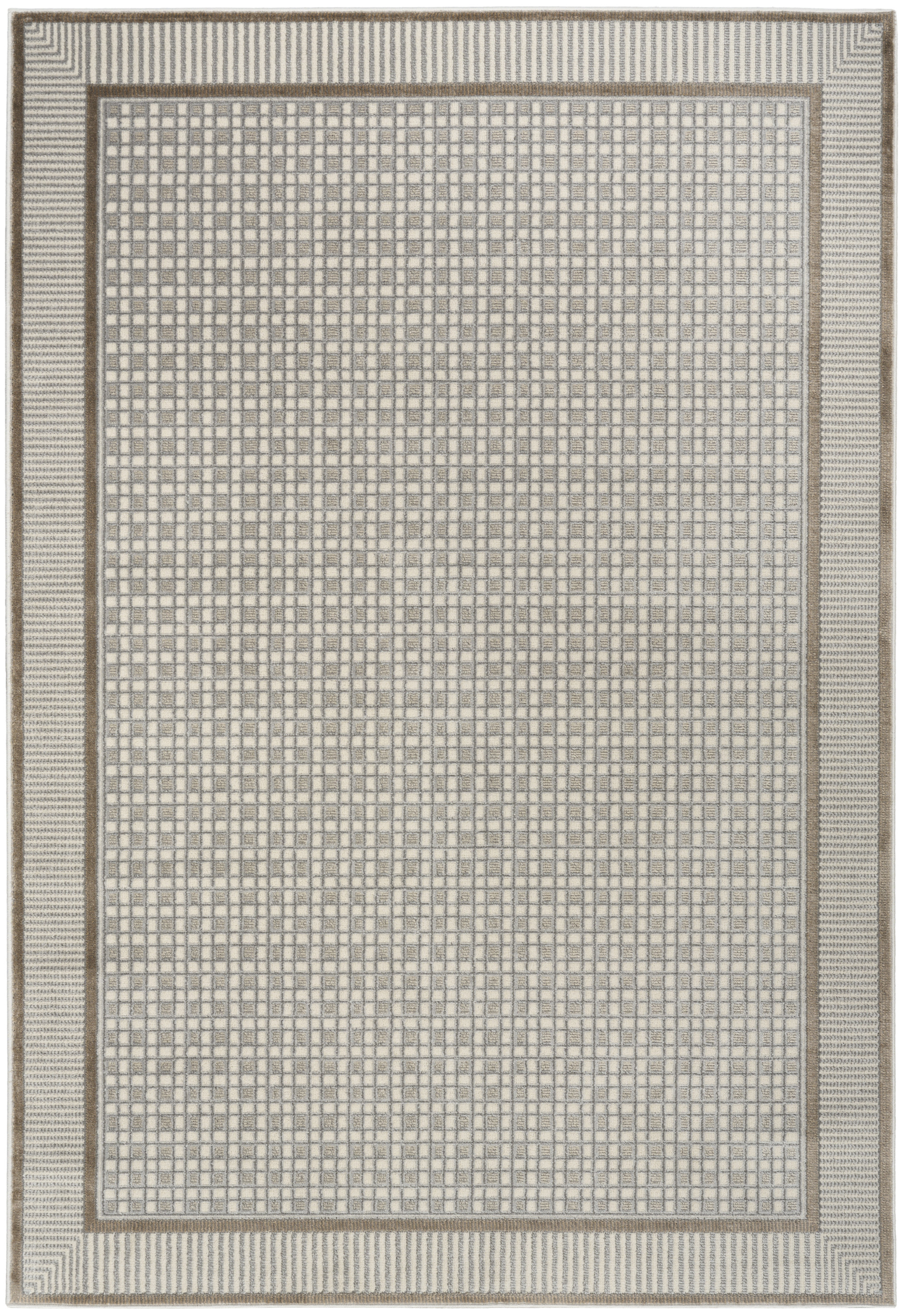 Nourison Nordic 5' x 7' Ivory Grey Modern Indoor Rug