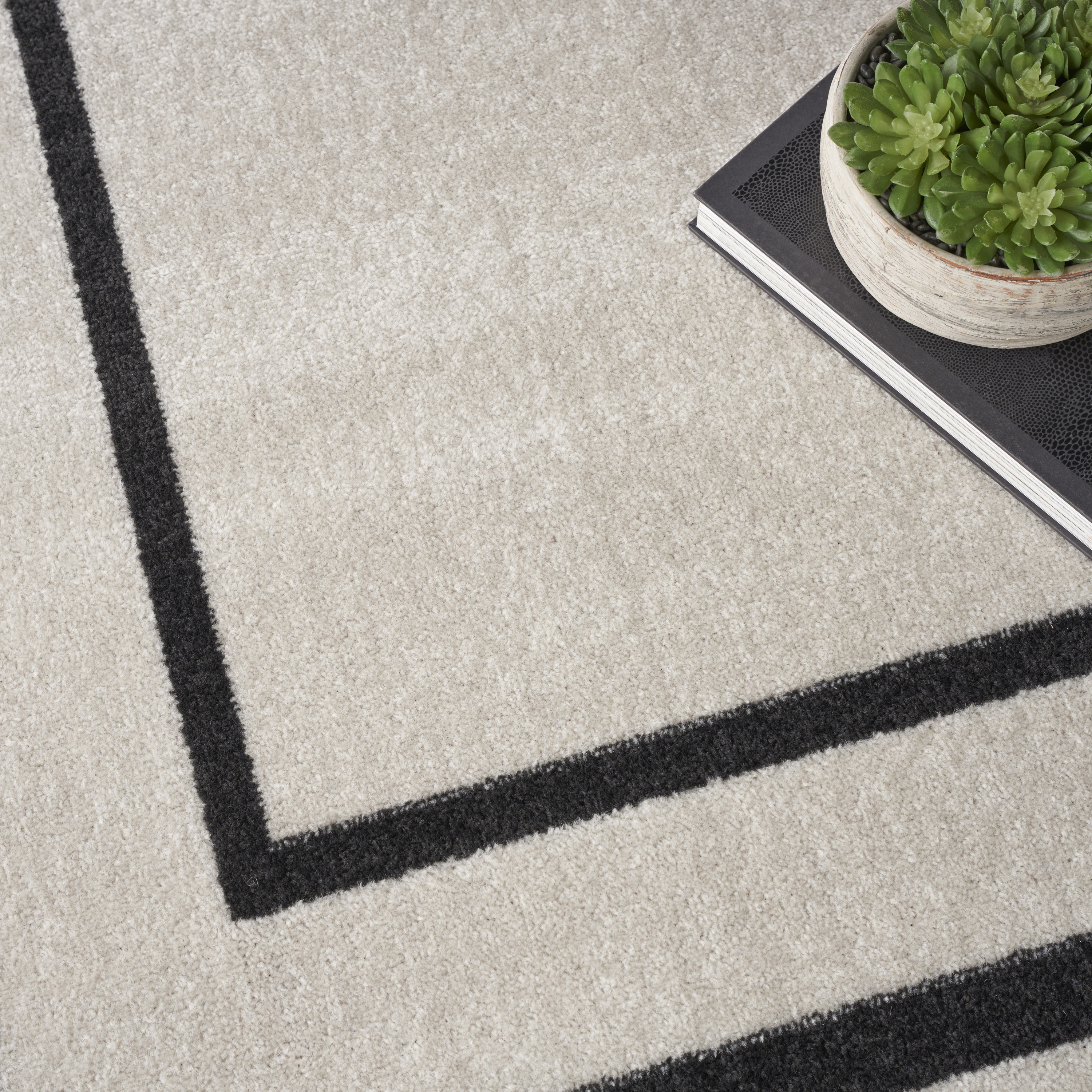 Nourison Nourison Essentials 8' x 10' Ivory Black Contemporary Rug