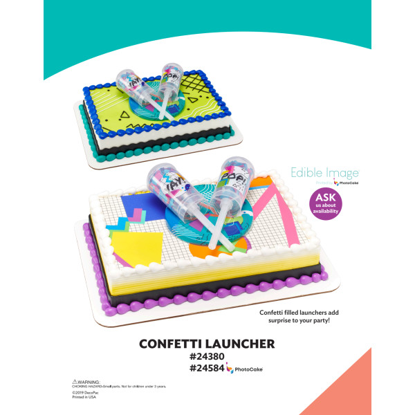 Confetti Launcher The Magic of Cakes® PhotoCake® Enhanced Background and Icing Page