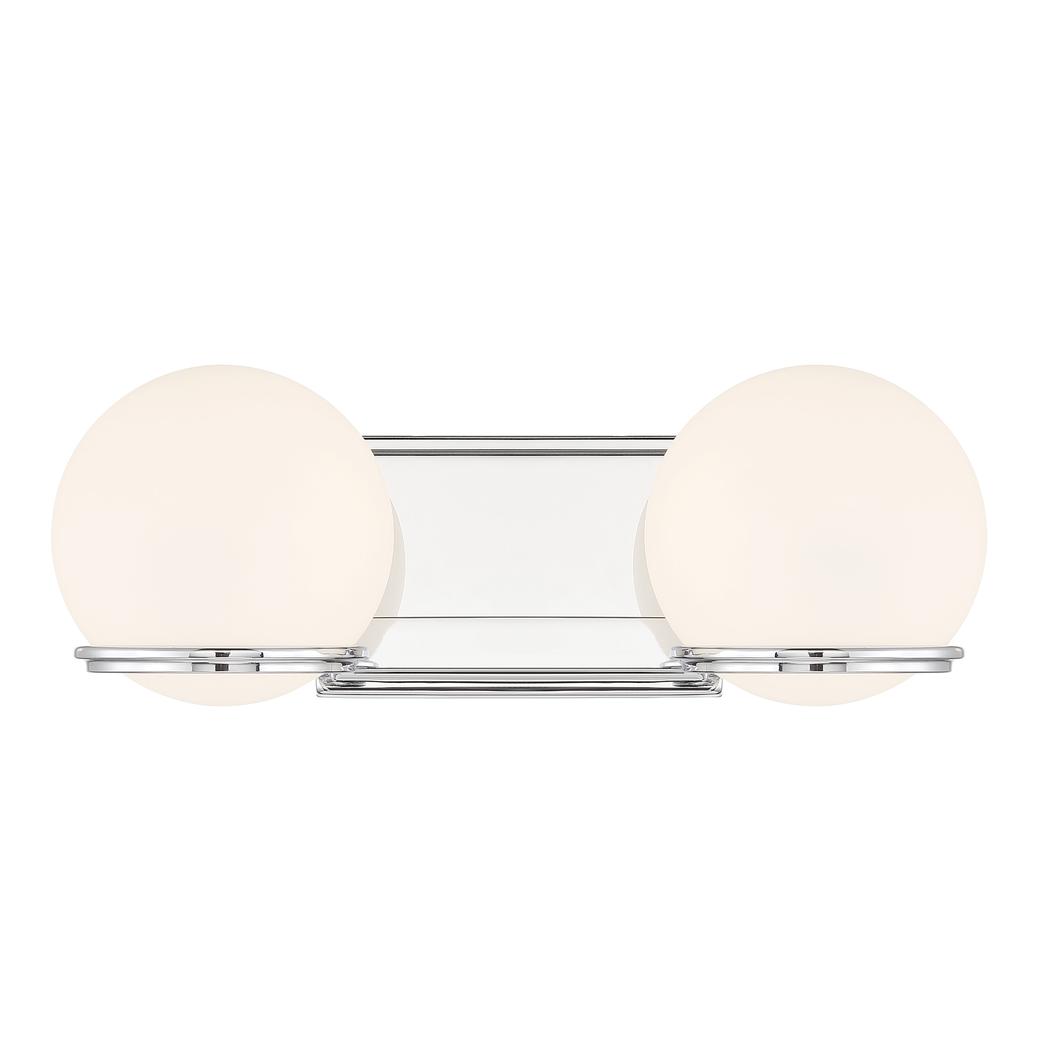 The Hollywood Nights 2-light bath vanity delivers professional-grade illumination with 1417 lumens and exceptional 93 CRI color rendering. Its compact 16-inch width and modern chrome finish make it ideal for contemporary bathrooms. - alternate view
