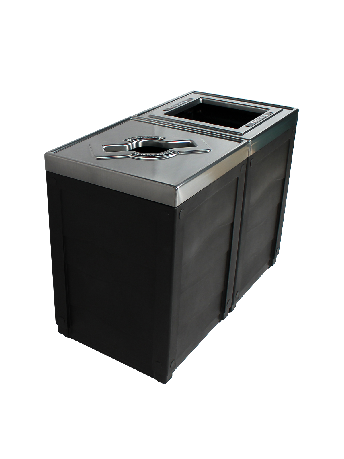 EVOLVE – Double – Kit – Recyclables-Waste – Mixed-Full – Black