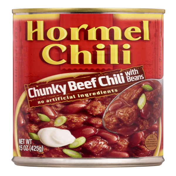 HORMEL(r) CHUNKY CHILI w/BEANS - 12/15 OZ . C1N1 - Front No Plunge In Package (Hi Res)