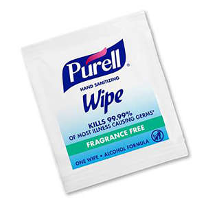 GOJO, PURELL® Hand Sanitizing Individually-Wrapped Wipes in Box,  100 Wipes/Container