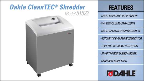 DAHLE CleanTEC® 51522 Department Shredder InfoGraphic