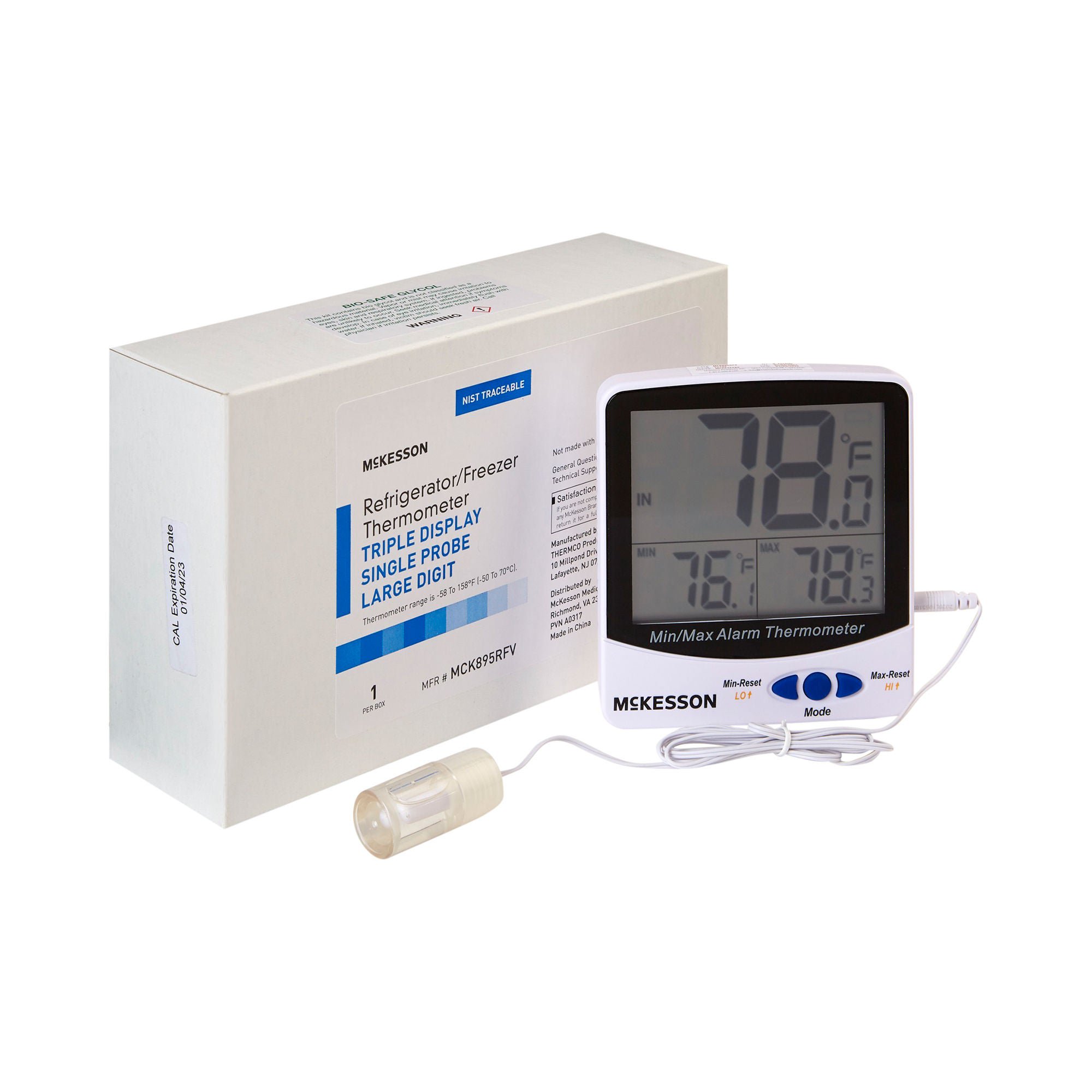 McKesson Refrigerator / Freezer Thermometer, Digital Display, -58° to +158° F