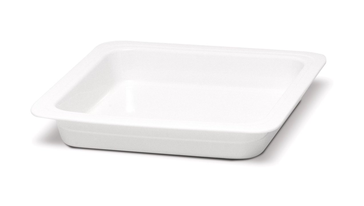 Cubeta cuadrada de porcelana.