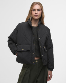 Zola Quilted Jacket Black/Envy Green