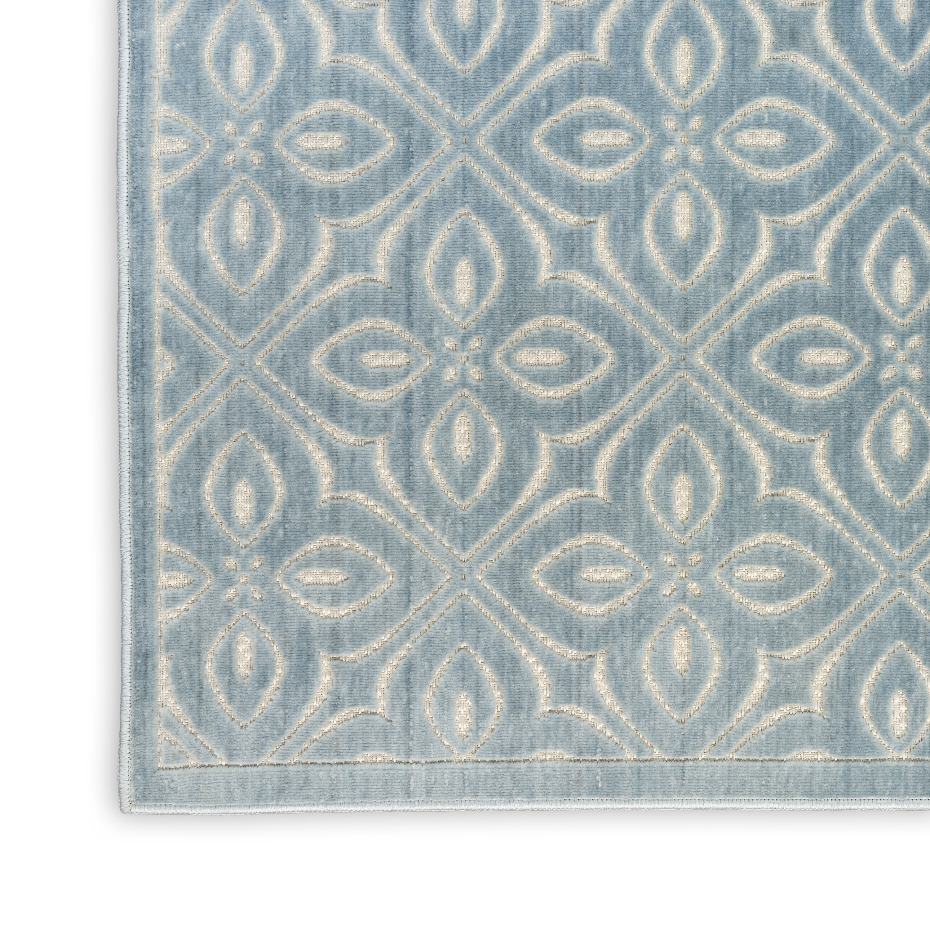 Nourison Washable Charm 6' x 9' Blue Ivory Contemporary Indoor Rug