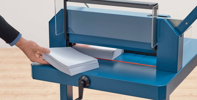 Dahle Stack Cutters can handle up to 700 sheets of paper with minimal effort and in complete safety.