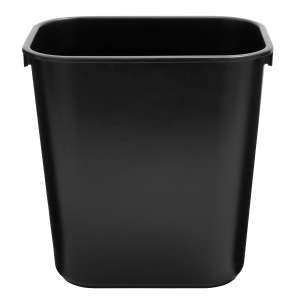 Rubbermaid Commercial, 3.25 gal, Resin, Black, Rectangle, Receptacle