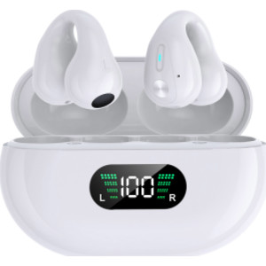 Wireless Ear Clip Bone Conduction Earbuds, White