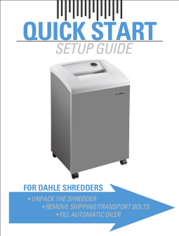 Dahle Professional Shredder QuickStart Guide