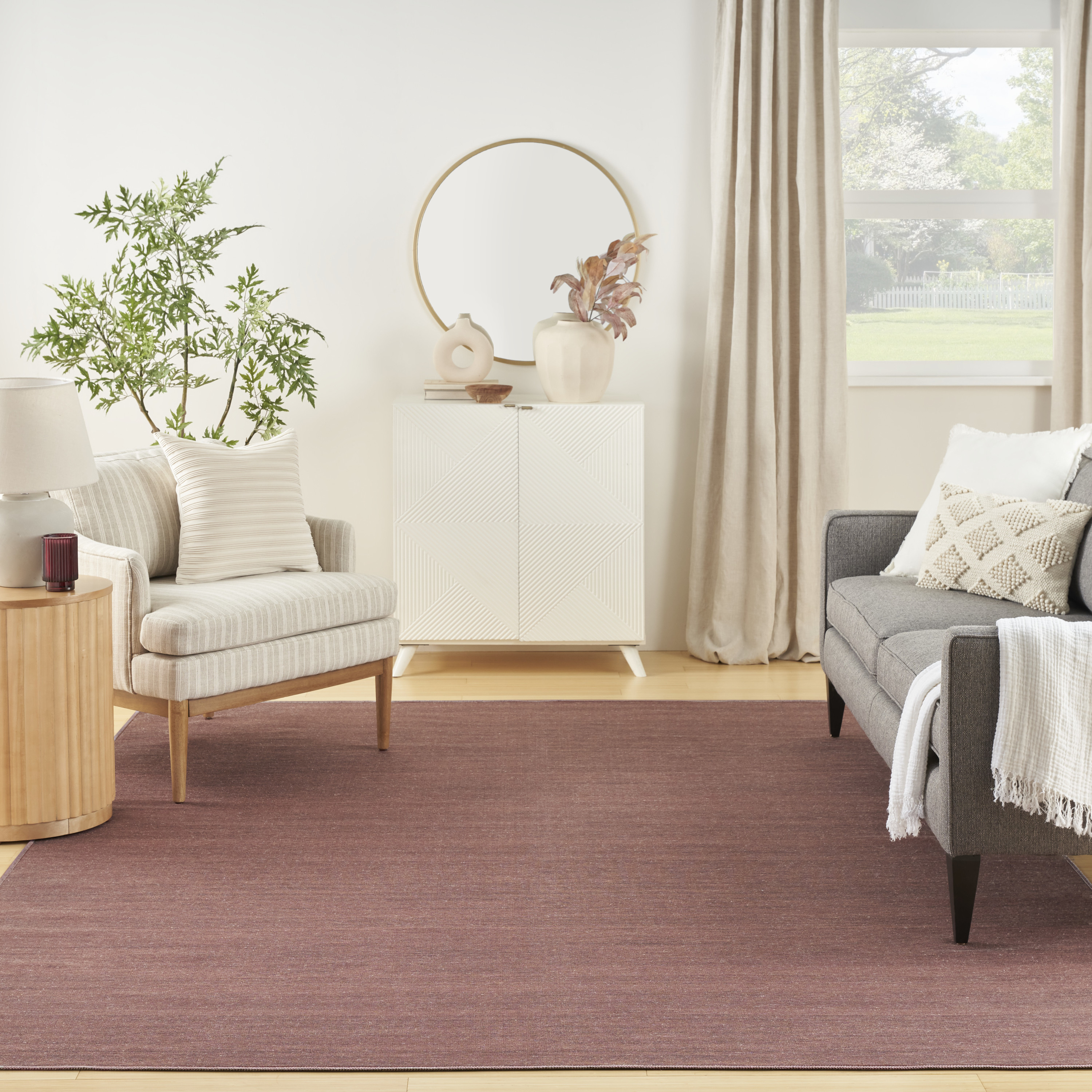 Nourison Washable Essentials 6' x 9' Mocha Modern Indoor Rug