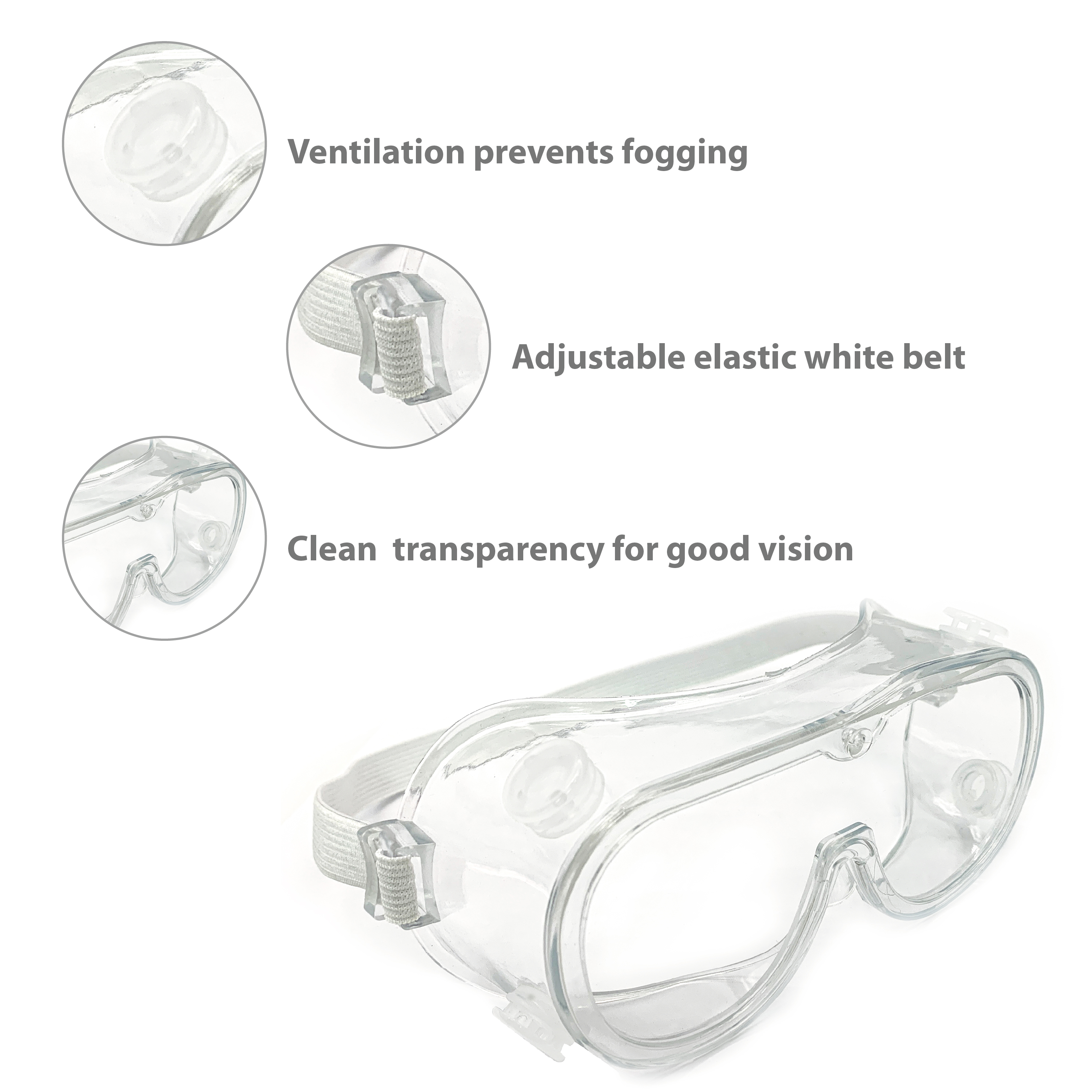 Zak Personal Protective Equipment (PPE) Protective Goggles, Clear, 2-piece set slideshow image 4