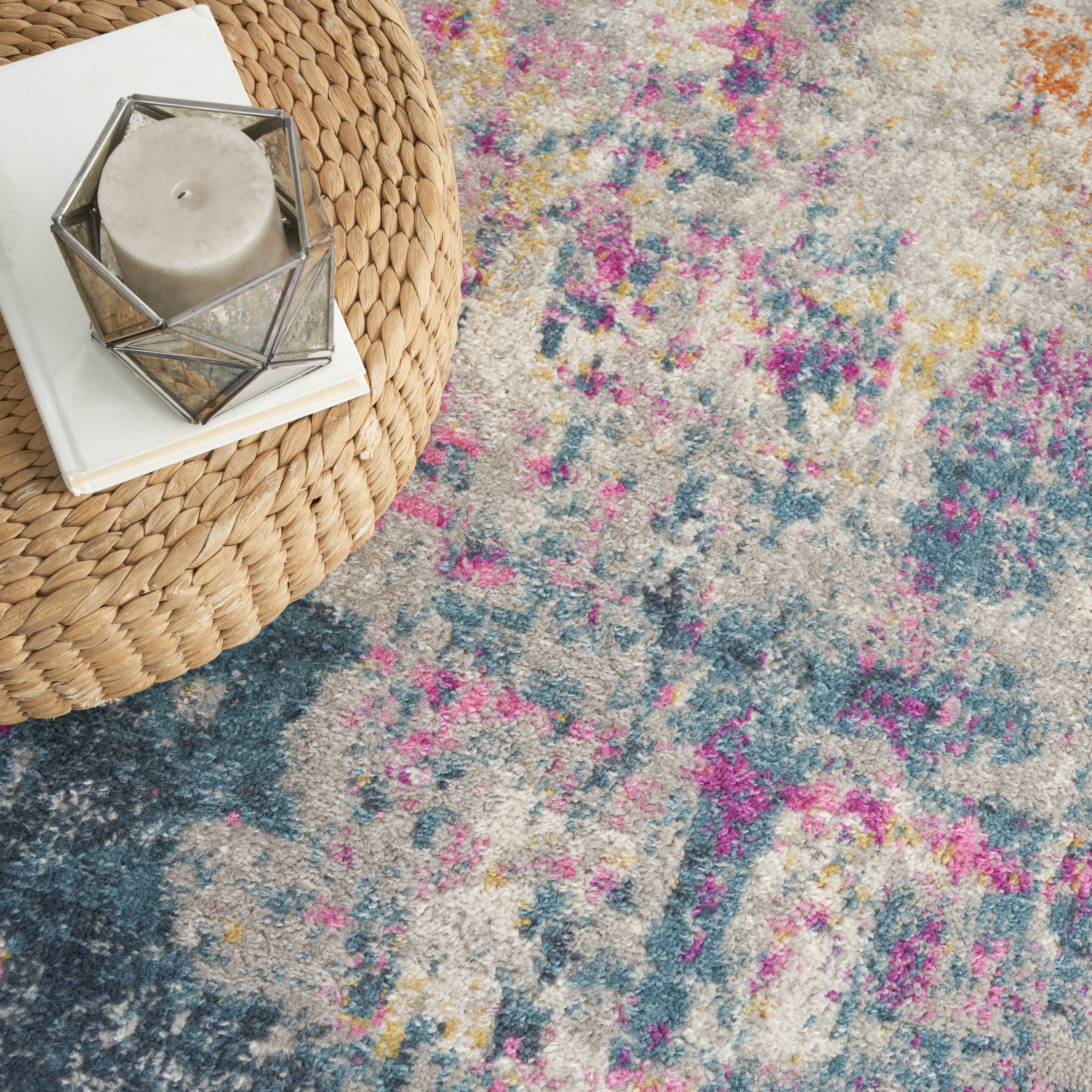 Nourison Passion 6'7" x 9'6" Ivory Multicolor Modern Indoor Rug