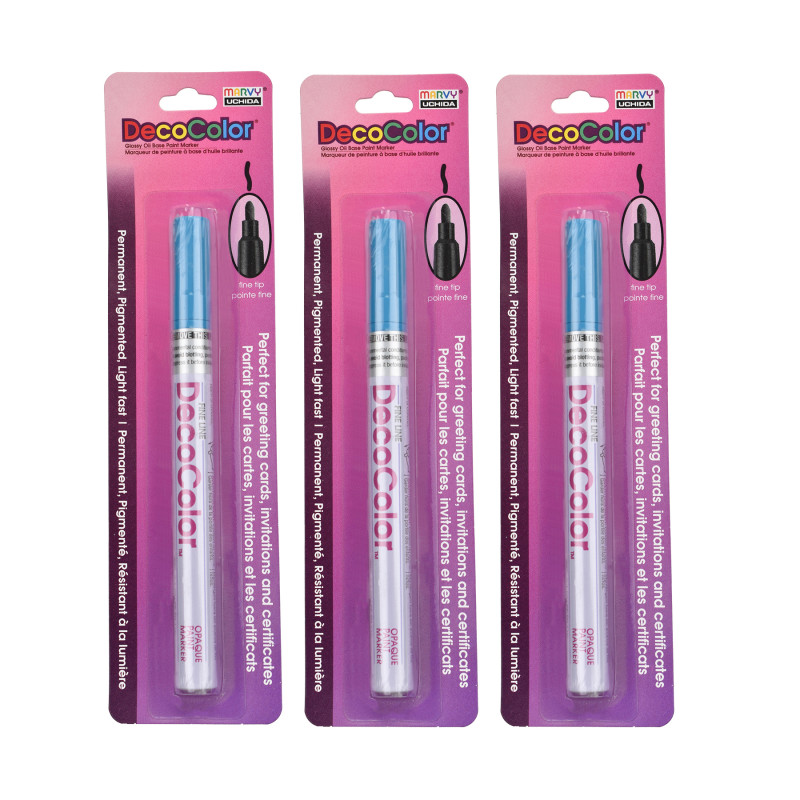 DecoColor® Paint Marker, Fine Tip, 200-S, Light Blue #10, Set of 3