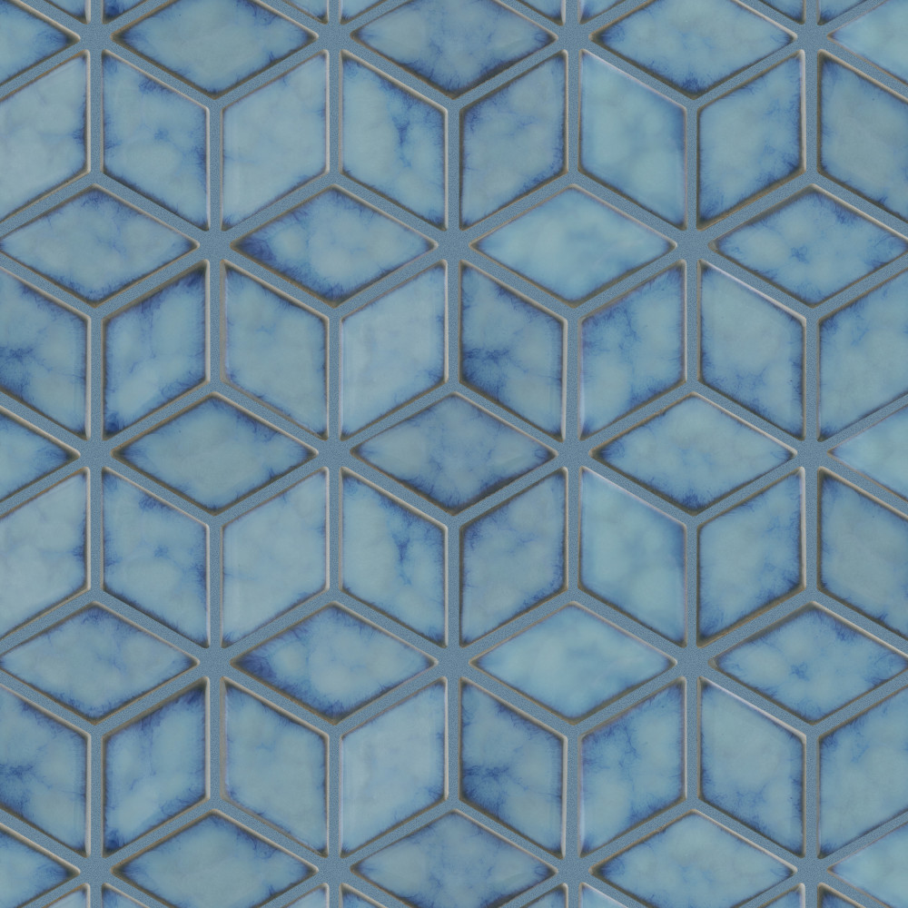 Hudson Rhombus Marine 10-1/4 in. x 11-3/4 in. Porcelain Mosaic Tile