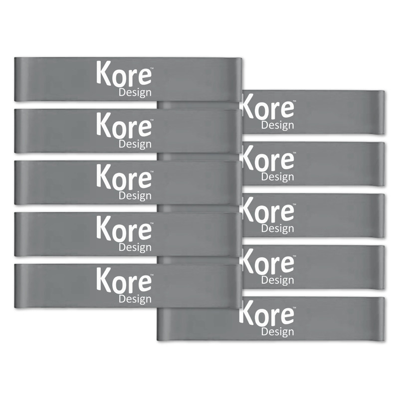 Fidget Kick Bands, Latex, 10" to 16", Grey, Pack of 10