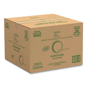 Dart, Quiet Classic Laminated Foam Dinnerware, Plate, 10" dia, White