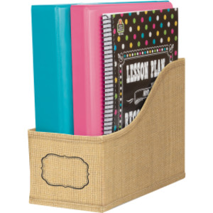 Burlap Design Book Bin