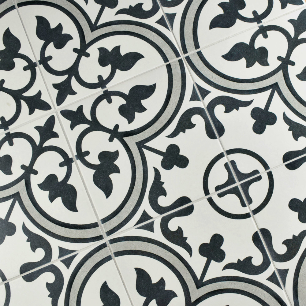 Arte Grey 9-3/4 in. x 9-3/4 in. Porcelain Floor and Wall Tile