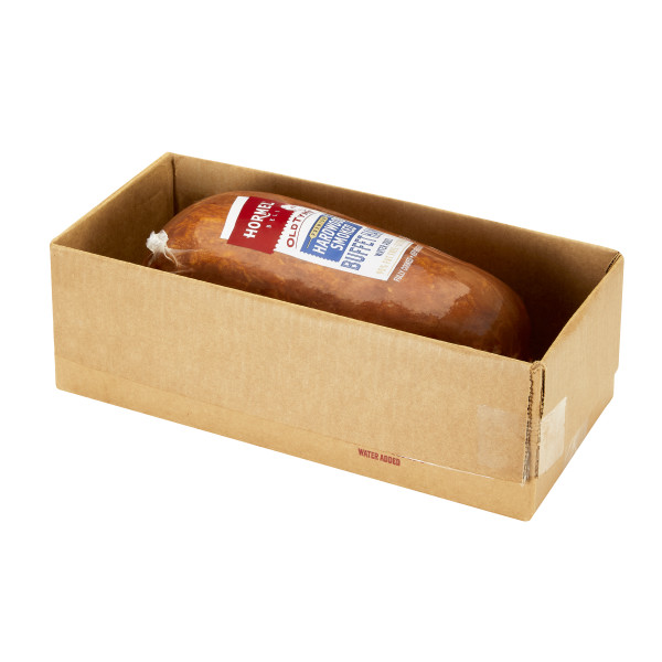 OLD TYME(r) Hardwood Smoked Premium Buffet Ham, Water Added, 1 pc . C1RM - Front Right Open Case (Hi Res)