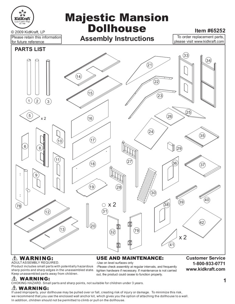 kidkraft dollhouse furniture replacement