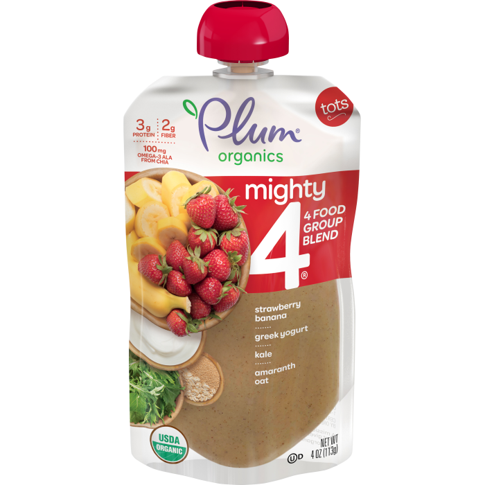 Blends Strawberry Banana, Greek Yogurt, Kale, Oat & Amaranth Tots Pouch