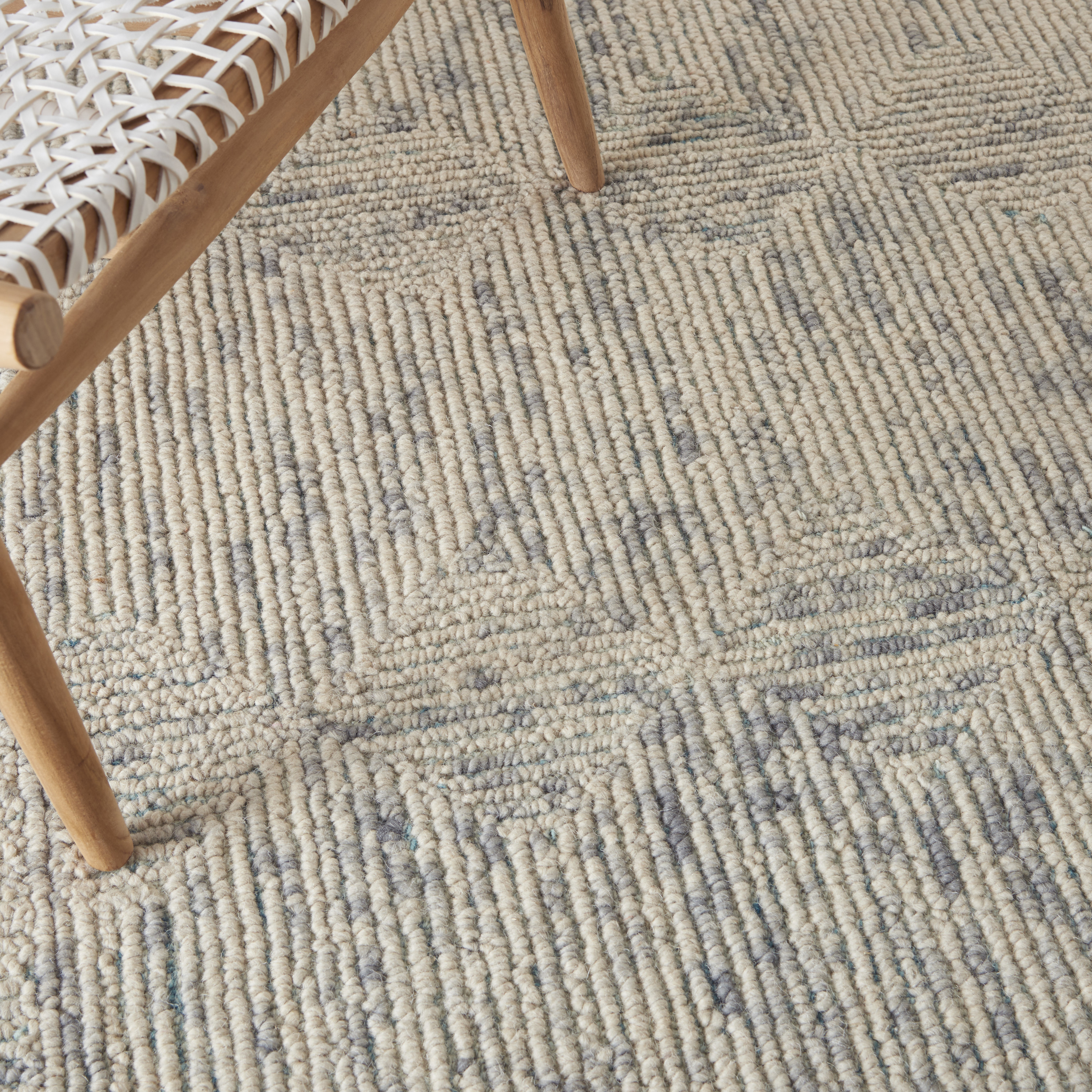 Nourison Colorado 5'3" x 7'3" Ivory Grey Teal Modern Indoor Rug