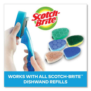 3M, Scotch-Brite, Non-Scratch Dishwand Refill, Round, 2.6"x3", Blue