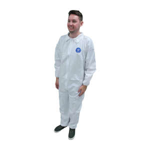 Impact, Safety Zone® ProMax®, Microporous Coverall, Zipper Front, Elastic Wrists and Ankles, Large, White