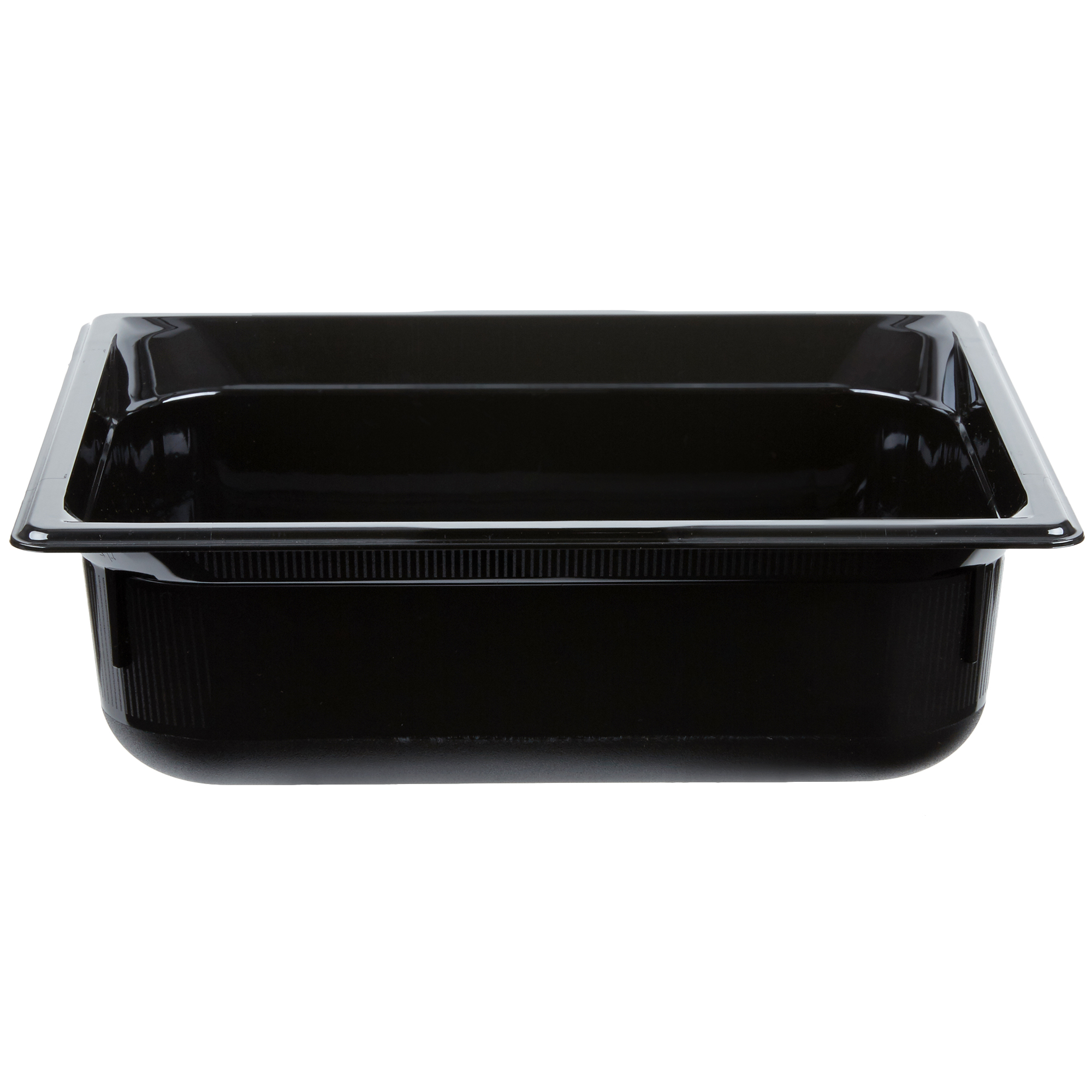 Halfsize 4inchdeep Super Pan® hightemperature plastic pan in black