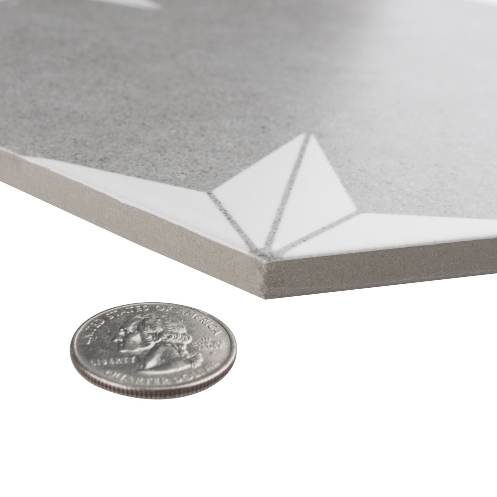 Stella Hex Mist 8-5/8 in. x 9-7/8 in. Porcelain Floor and Wall Tile
