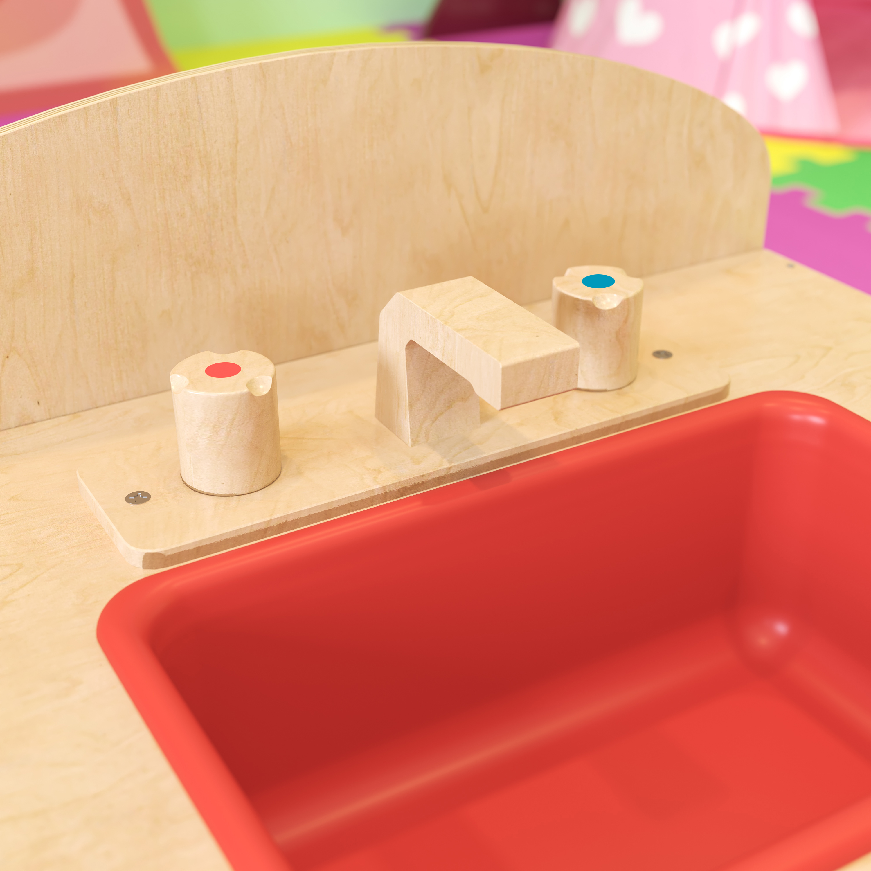 Fregadero de cocina de madera para niños con perillas giratorias para uso comercial o doméstico - Imagen 7 de 13