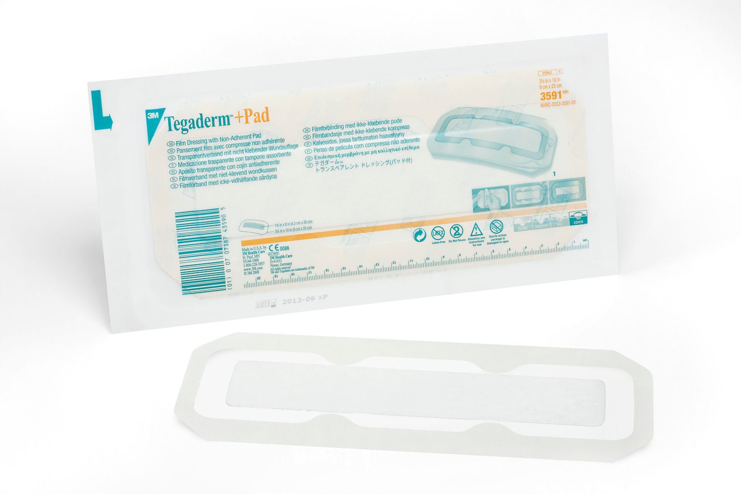 3M™ Tegaderm™ Transparent Film Dressing with Pad, 3-1/2 x 10 Inch