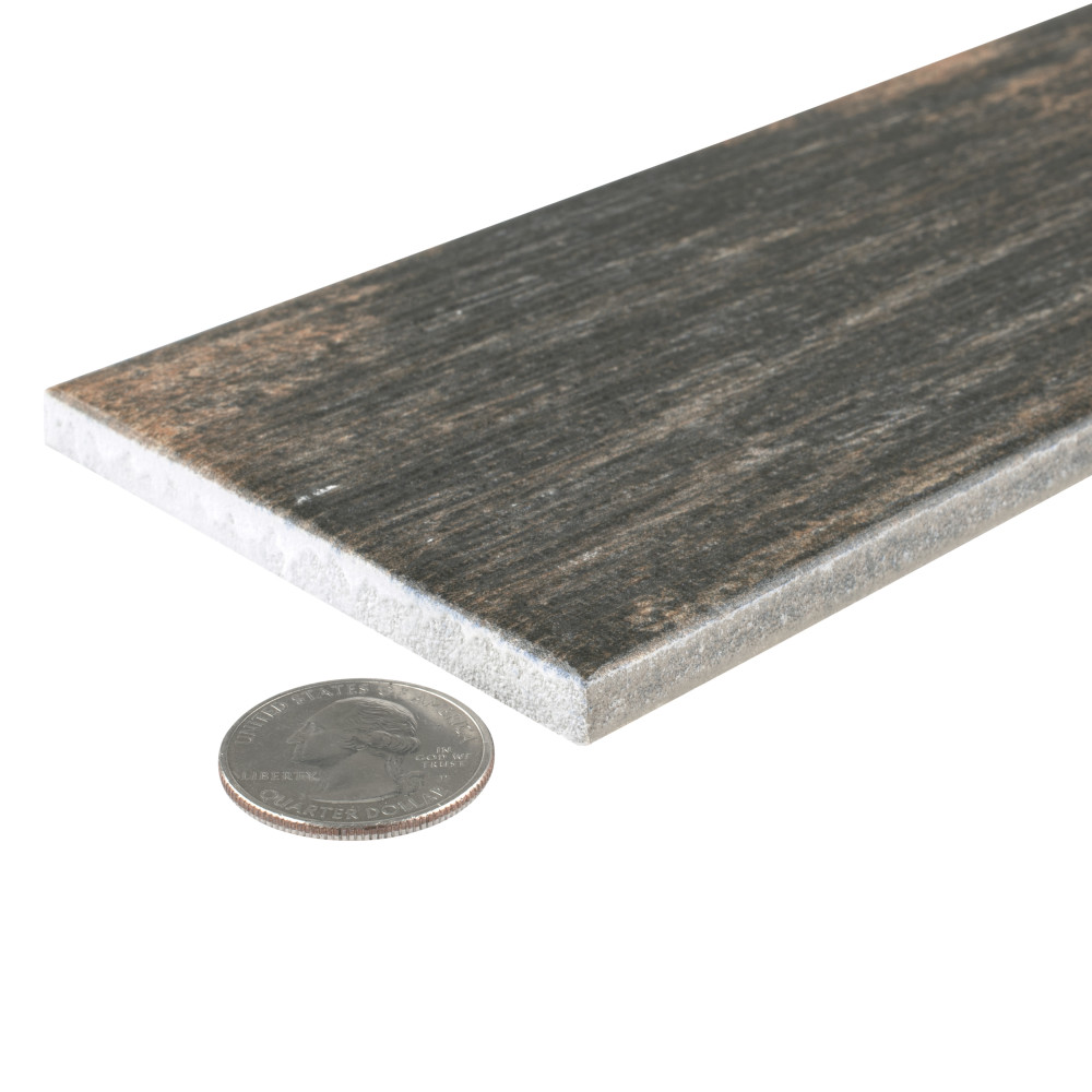Bora Dark 3-1/8 in. x 17-1/2 in. Porcelain Floor and Wall Tile