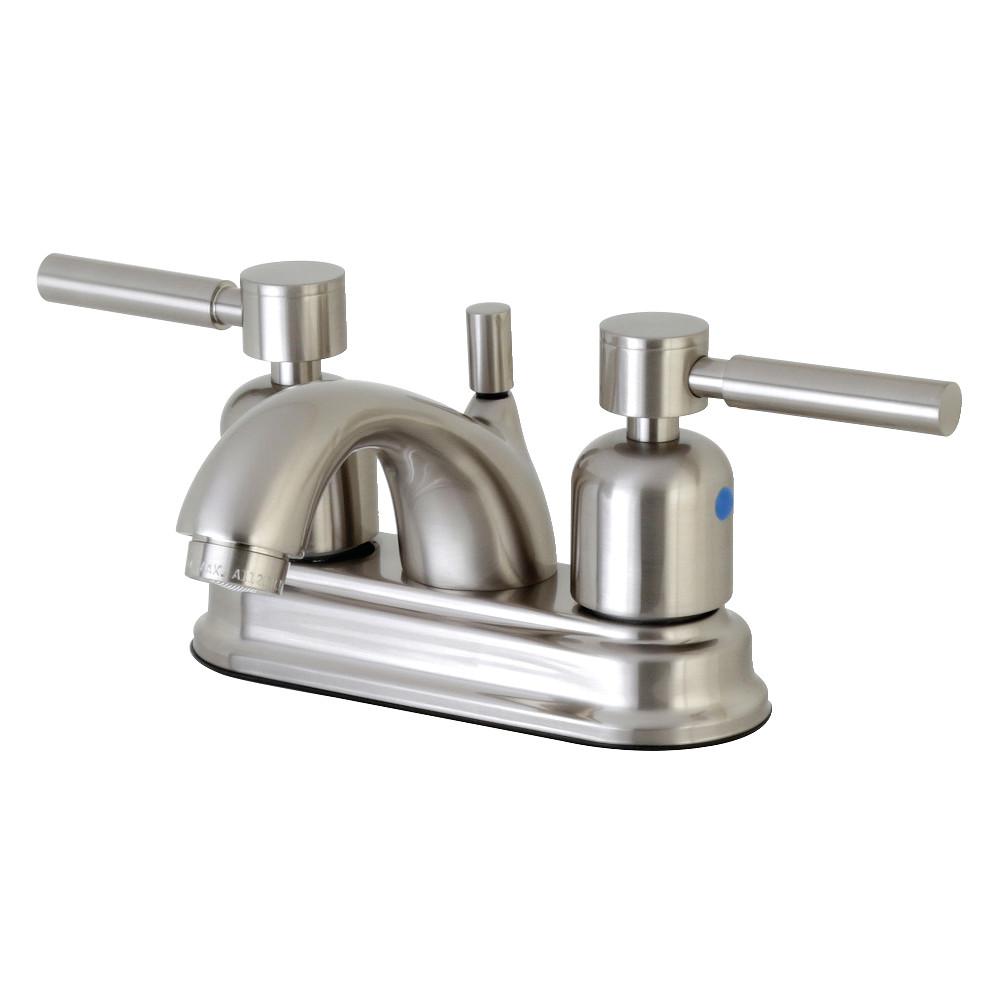 Double-Handle 3-Hole Deck Mount 4-Inch Centerset Bathroom Faucet with Pop-Up Drain, Polished Chrome with 2 Finish Options
