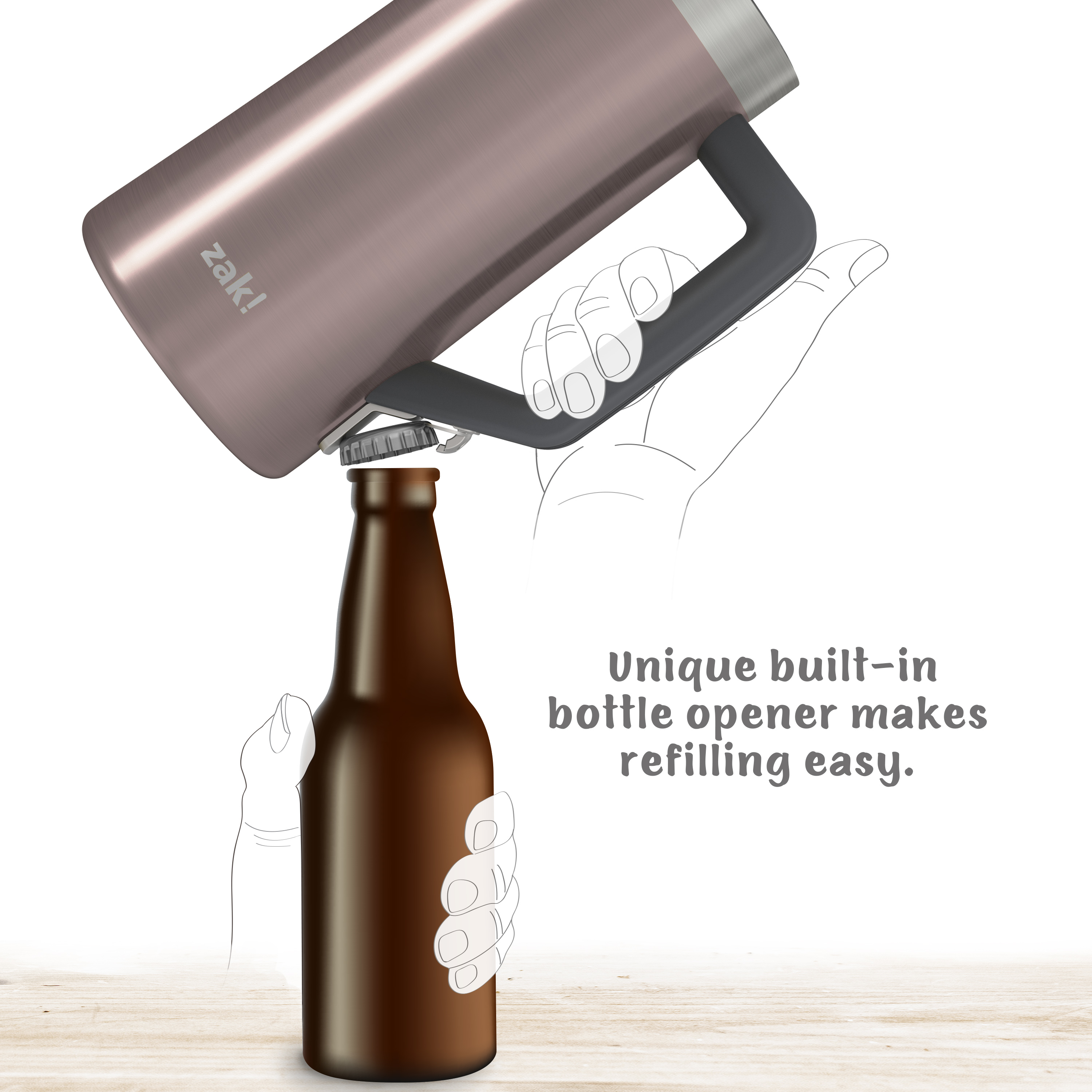 Creston 25 ounce Stainless Steel Vacuum Insulated Beer Stein, Rose Gold slideshow image 4 Creston 25 ounce Stainless Steel Vacuum Insulated Beer Stein, Rose Gold slideshow image 4