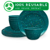 Confetti Dinnerware Set, Peacock, 12-piece set image