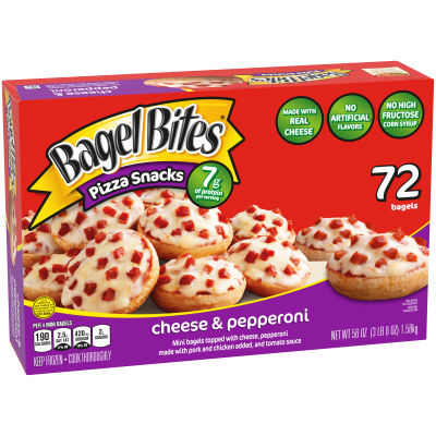 Bagel Bites Cheese & Pepperoni Mini Bagel Pizza Snacks, 72 ct Box