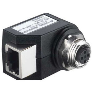 Adapter for Ethernet Interface, PUR, M12 Connector/RJ-45, 4-Pin, Female, D-Coded, Axial
