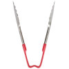 6-inch stainless steel one-piece scalloped tongs with red Kool-Touch® handle